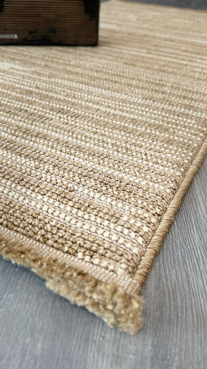 Halı Vagonu Alpaka 8001 Bej Sisal Dokuma Makine Halısı - HALI VAGONU