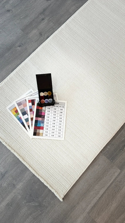 Halı Vagonu Alpaka 8002 Krem Sisal Dokuma Makine Halısı - HALI VAGONU