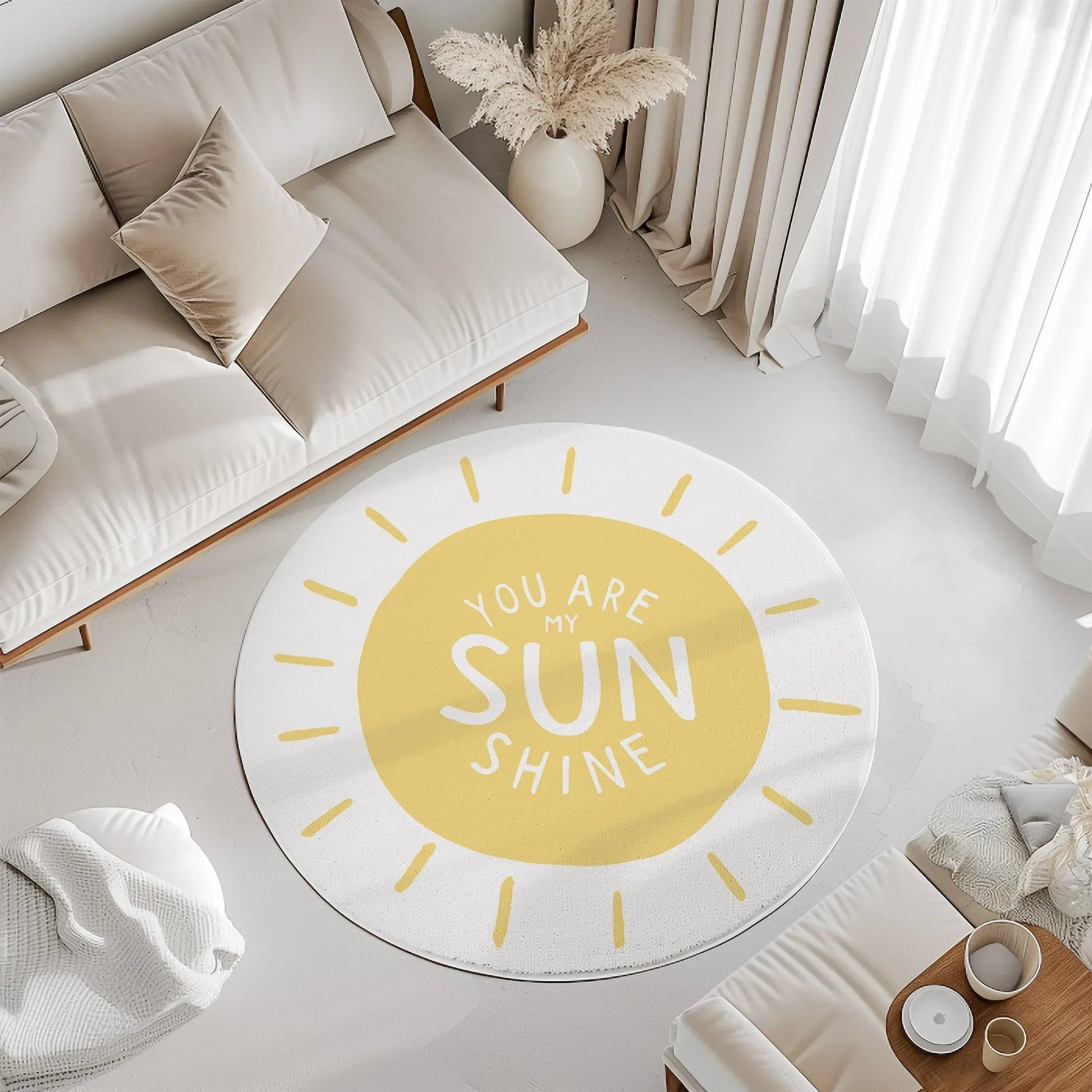 Halı Vagonu HV366 You Are My Sunshine Çocuk Halısı - Yumuşak, Kolay Temizlenebilir, 3 Kalite Seçeneği - HALI VAGONU