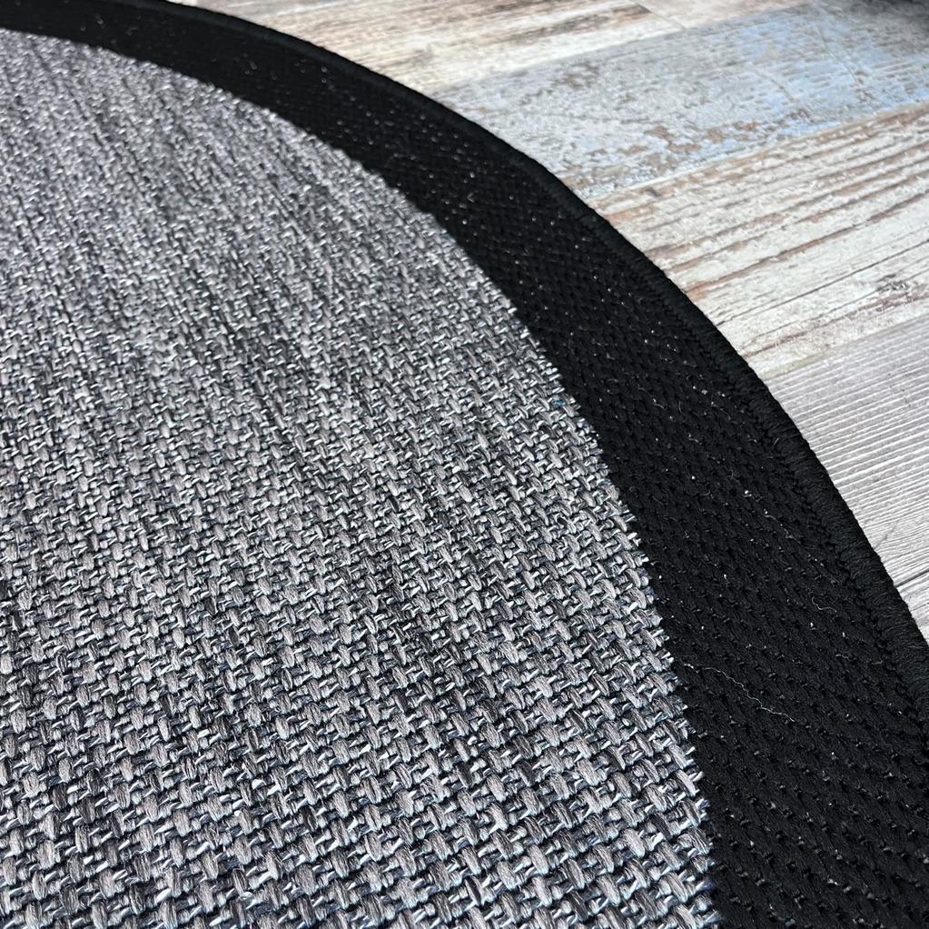 Halı Vagonu JS9714 Jüt Sisal Halı - Füme Siyah, Kaymaz ve Dayanıklı, Hav Yapmaz - HALI VAGONU