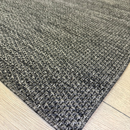 Halı Vagonu JS9901 Gri Antasit Tonlarında Jüt Sisal Halı - Kaymaz ve Dayanıklı, Hav Yapmaz - HALI VAGONU