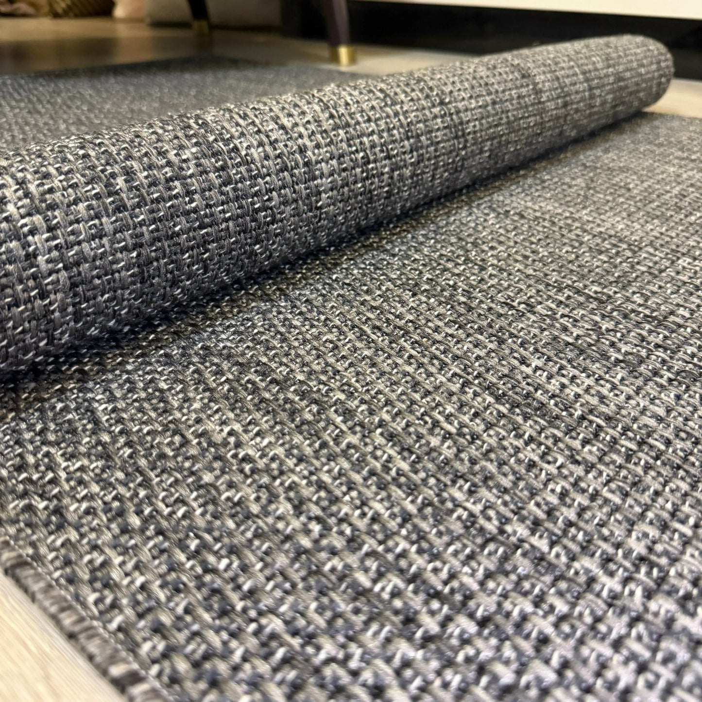 Halı Vagonu JS9901 Gri Antasit Tonlarında Jüt Sisal Halı - Kaymaz ve Dayanıklı, Hav Yapmaz - HALI VAGONU