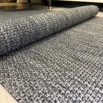 Halı Vagonu JS9901 Gri Antasit Tonlarında Jüt Sisal Halı - Kaymaz ve Dayanıklı, Hav Yapmaz - HALI VAGONU