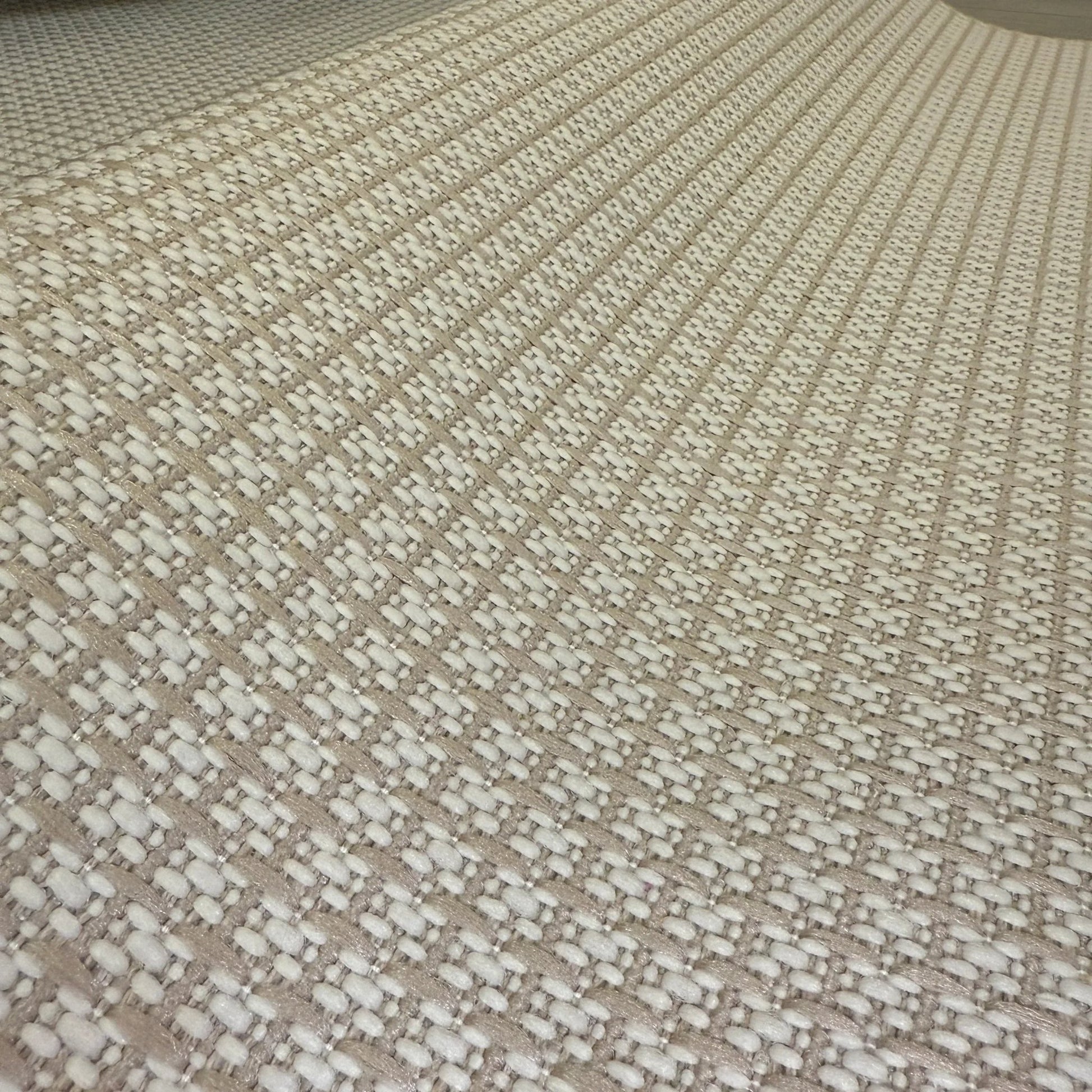 Halı Vagonu JS9902 Krem Bej Tonlarında Jüt Sisal Halı - Kaymaz ve Dayanıklı, Hav Yapmaz - HALI VAGONU