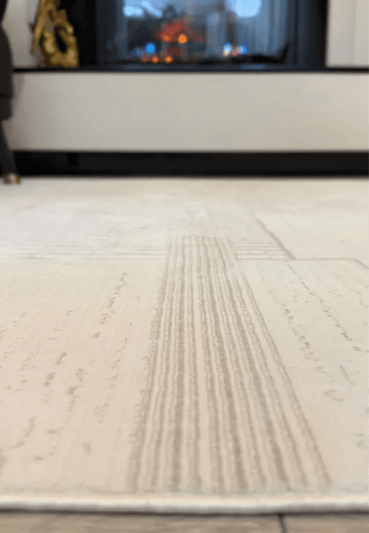 Halı Vagonu Zen Koleksiyonu ZEN01 Beyaz İnce Yıkanabilir Kaymaz Tabanlı Makine Halısı - HALI VAGONU