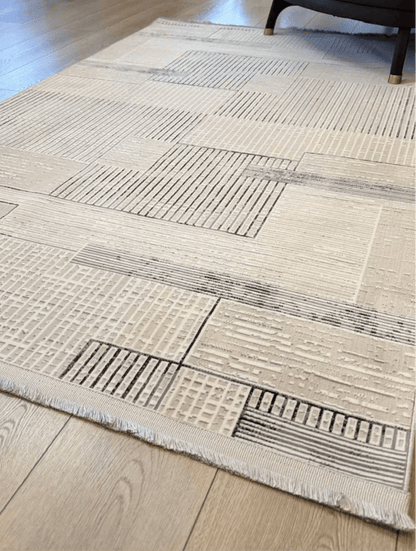 Halı Vagonu Zen Koleksiyonu ZEN06 Gri İnce Yıkanabilir Kaymaz Tabanlı Makine Halısı - HALI VAGONU