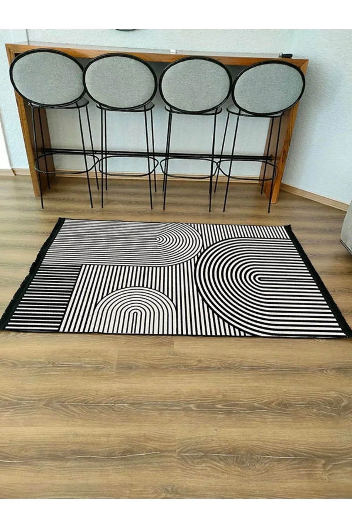 Halı Vagonu130 Iskandinav Modern Halı Dekoratif Salon Halısı Saçaklı Yıkanabilen Halı - HALI VAGONU