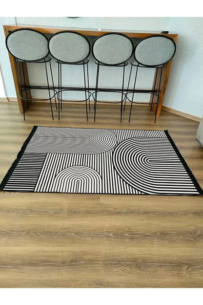 Halı Vagonu130 Iskandinav Modern Halı Dekoratif Salon Halısı Saçaklı Yıkanabilen Halı - HALI VAGONU