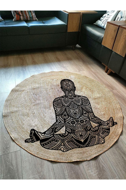 Hasır Jüt Görünümlü Dokuma Kaymaz Taban Kilim - HALI VAGONU