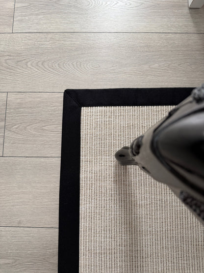 Himalaya 663 Krem - Siyah Kumaş Bordürlü Sisal Halı - HVHB49 - HALI VAGONU