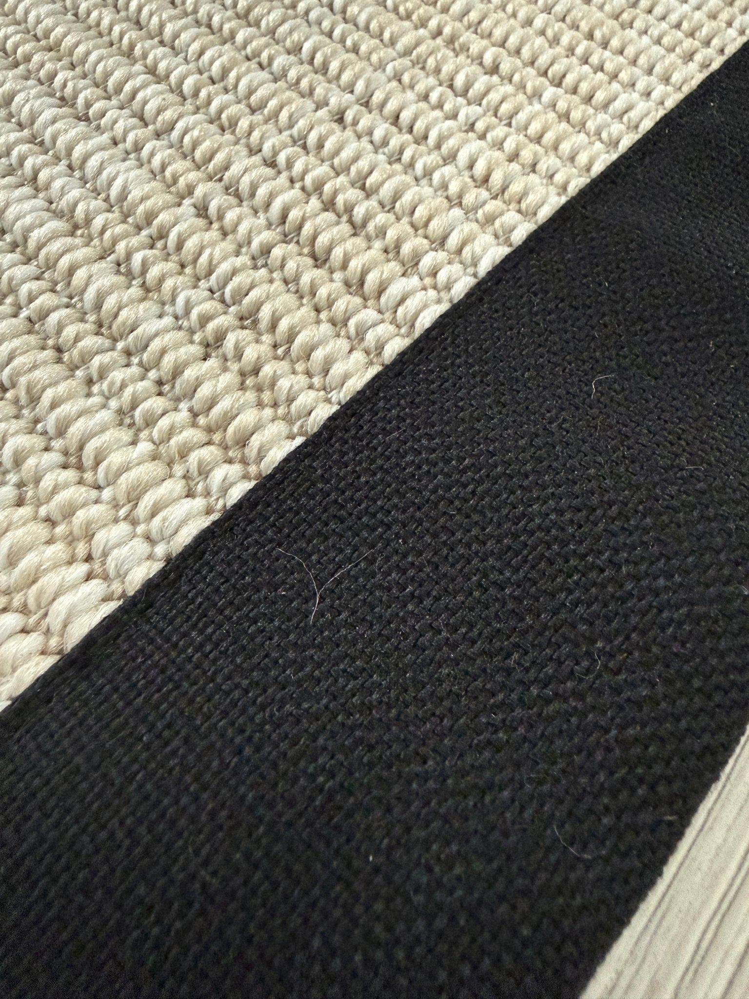 Himalaya 663 Krem - Siyah Kumaş Bordürlü Sisal Halı - HVHB49 - HALI VAGONU
