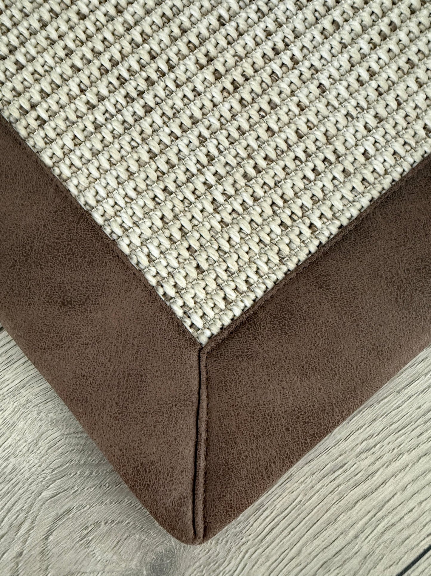 Himalaya 664 Krem - Kahve Deri Bordürlü Sisal Halı - El Yapımı, Dayanıklı, Modern Tasarım - HVHB48 C507 - HALI VAGONU