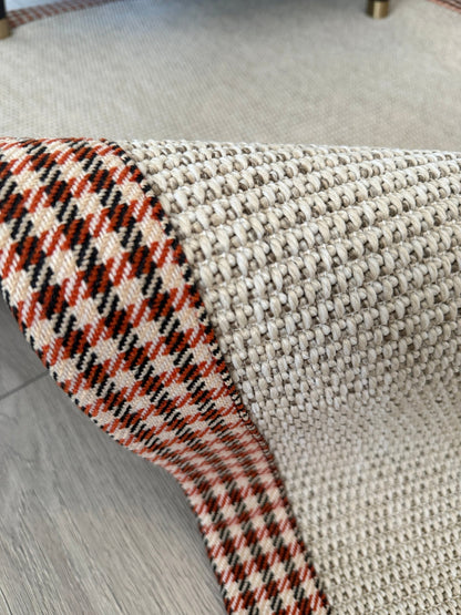 Himalaya 664 Krem Kumaş Bordürlü Sisal Halı - Ayazma06 Bordür - HVHB41 - HALI VAGONU