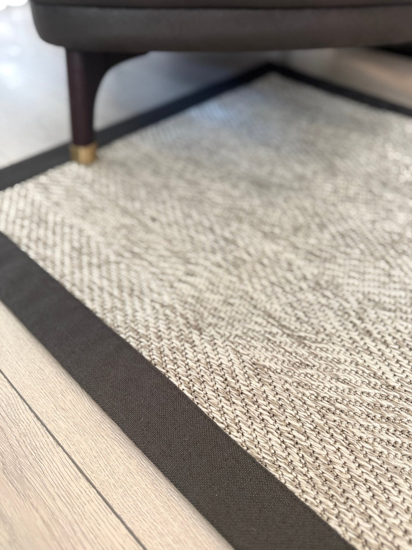 Himalaya 665 Gri Antrasit Kumaş Bordürlü Sisal Halı HVHB43 - HALI VAGONU