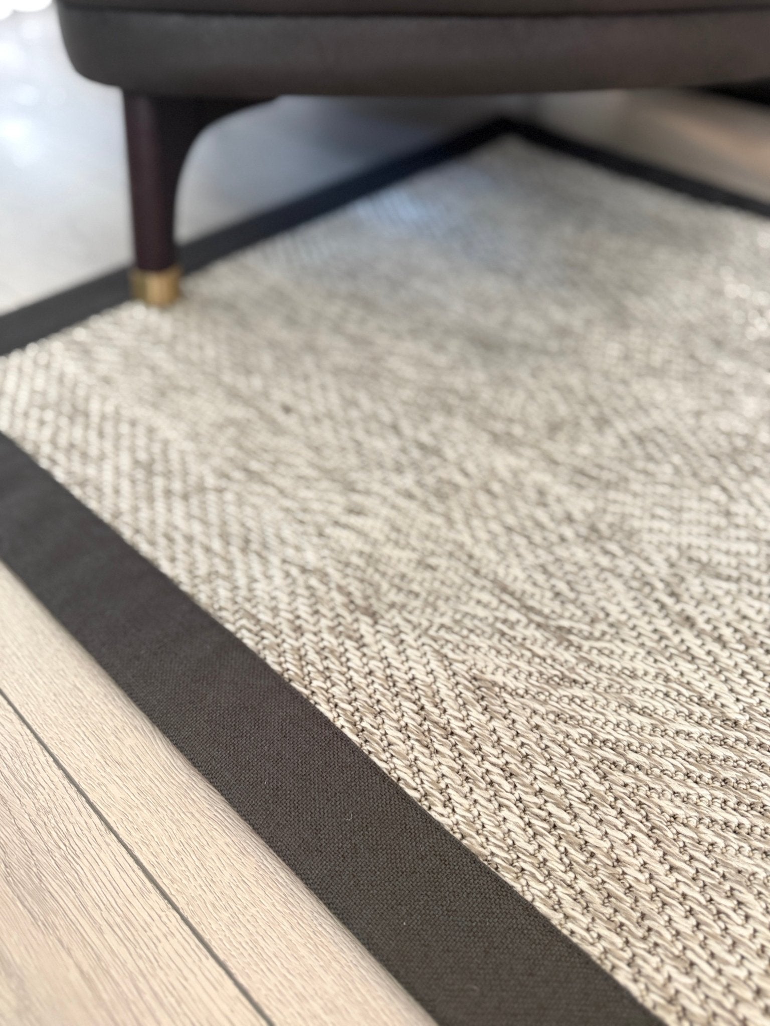 Himalaya 665 Gri Antrasit Kumaş Bordürlü Sisal Halı HVHB43 - HALI VAGONU