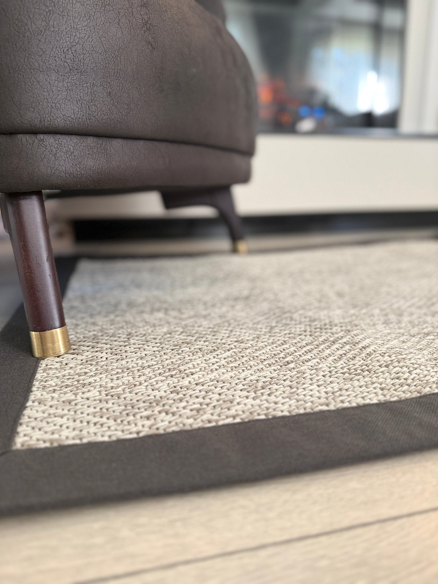 Himalaya 665 Gri Antrasit Kumaş Bordürlü Sisal Halı HVHB43 - HALI VAGONU