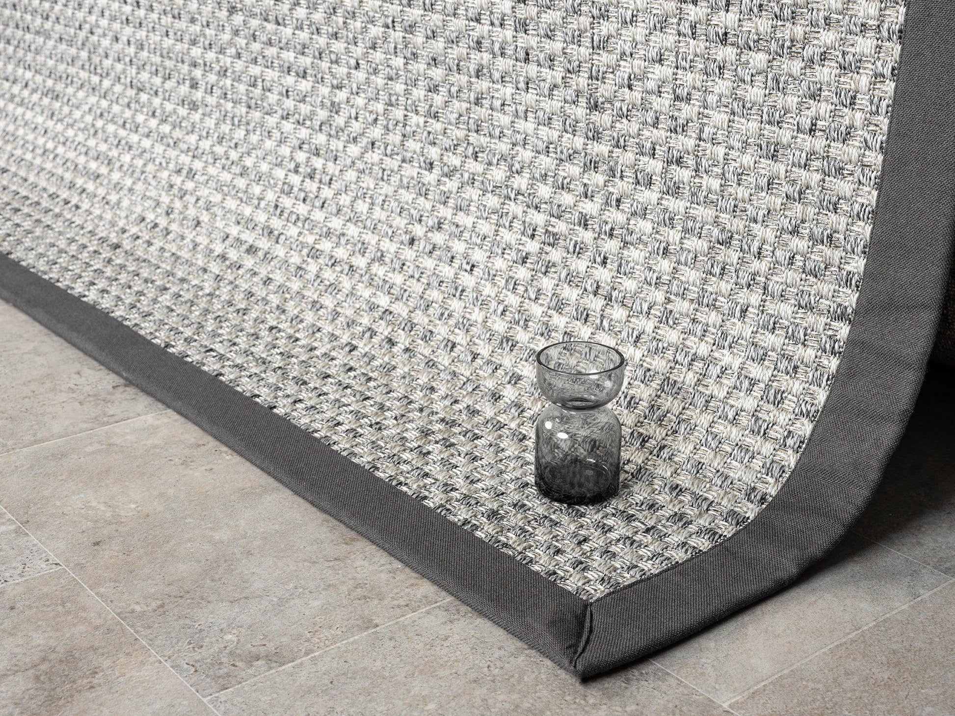 Himalaya Antrasit Kumaş Bordürlü 667 Gri Sisal Halı - HVHB14 - HALI VAGONU