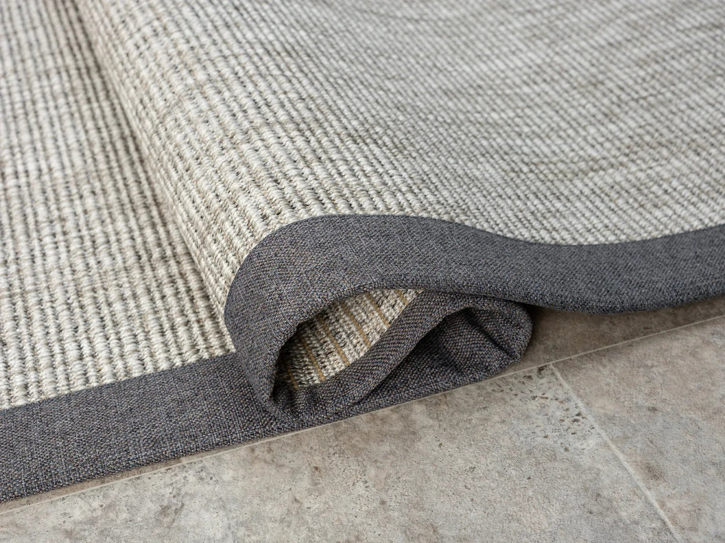 Himalaya Gri Kumaş Bordürlü 663 Gri Sisal Halı - HVHB15 - HALI VAGONU