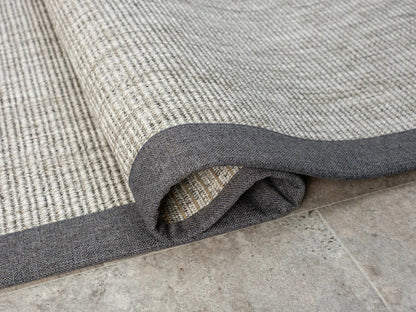 Himalaya Gri Kumaş Bordürlü 663 Gri Sisal Halı - HVHB15 - HALI VAGONU