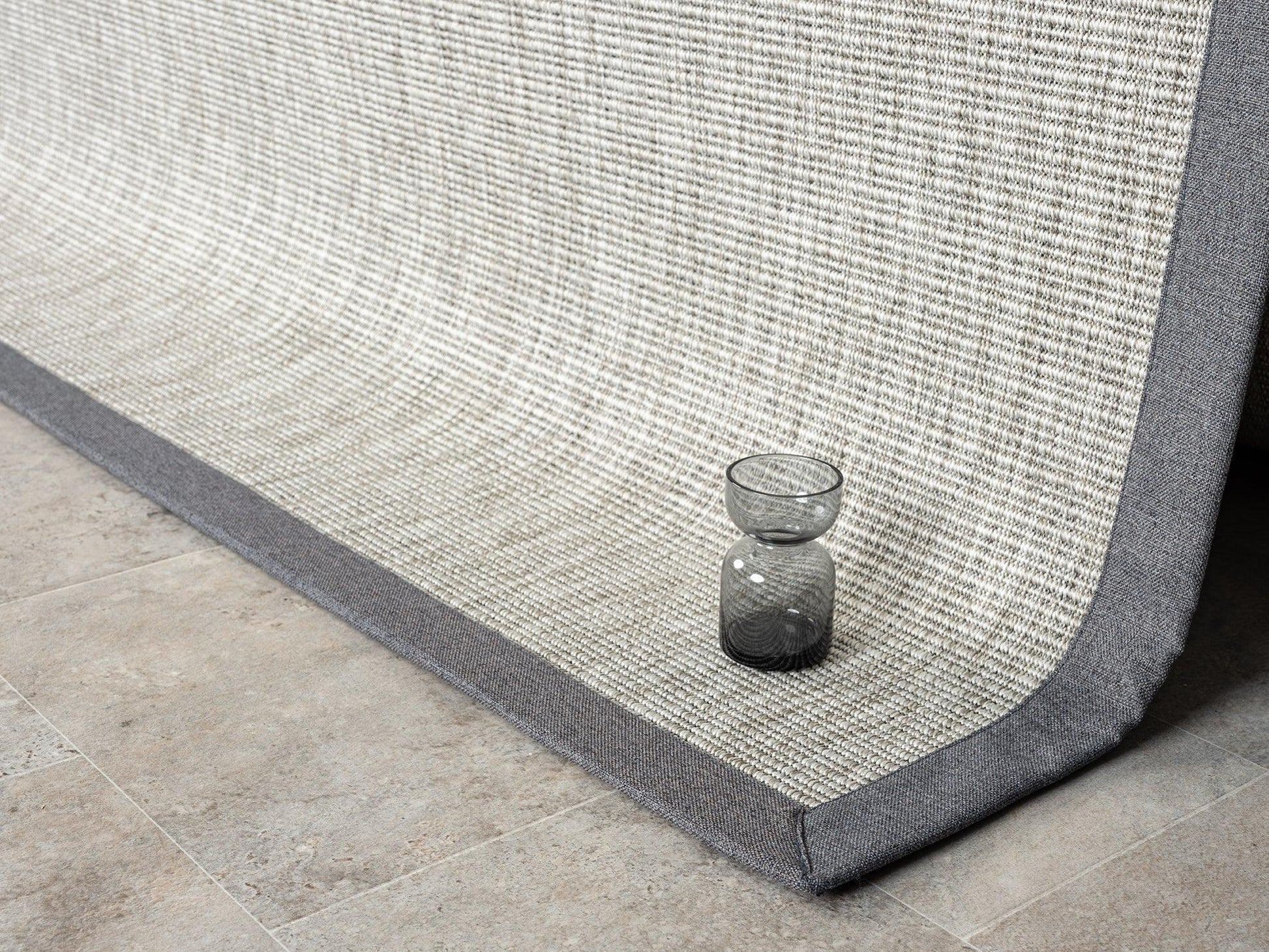 Himalaya Gri Kumaş Bordürlü 663 Gri Sisal Halı - HVHB15 - HALI VAGONU