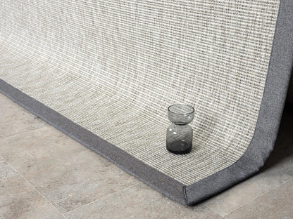 Himalaya Gri Kumaş Bordürlü 663 Gri Sisal Halı - HVHB15 - HALI VAGONU