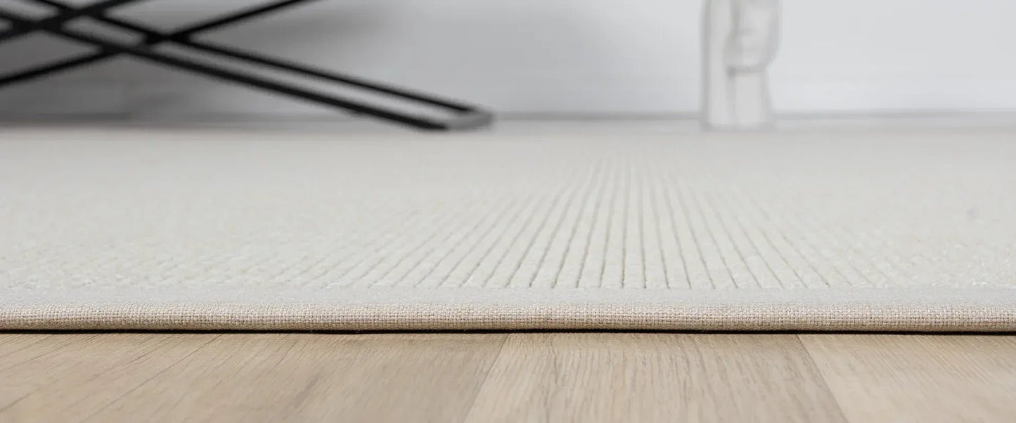 Himalaya Krem Kumaş Bordürlü 664 Krem Sisal Halı - HVHB02 - HALI VAGONU