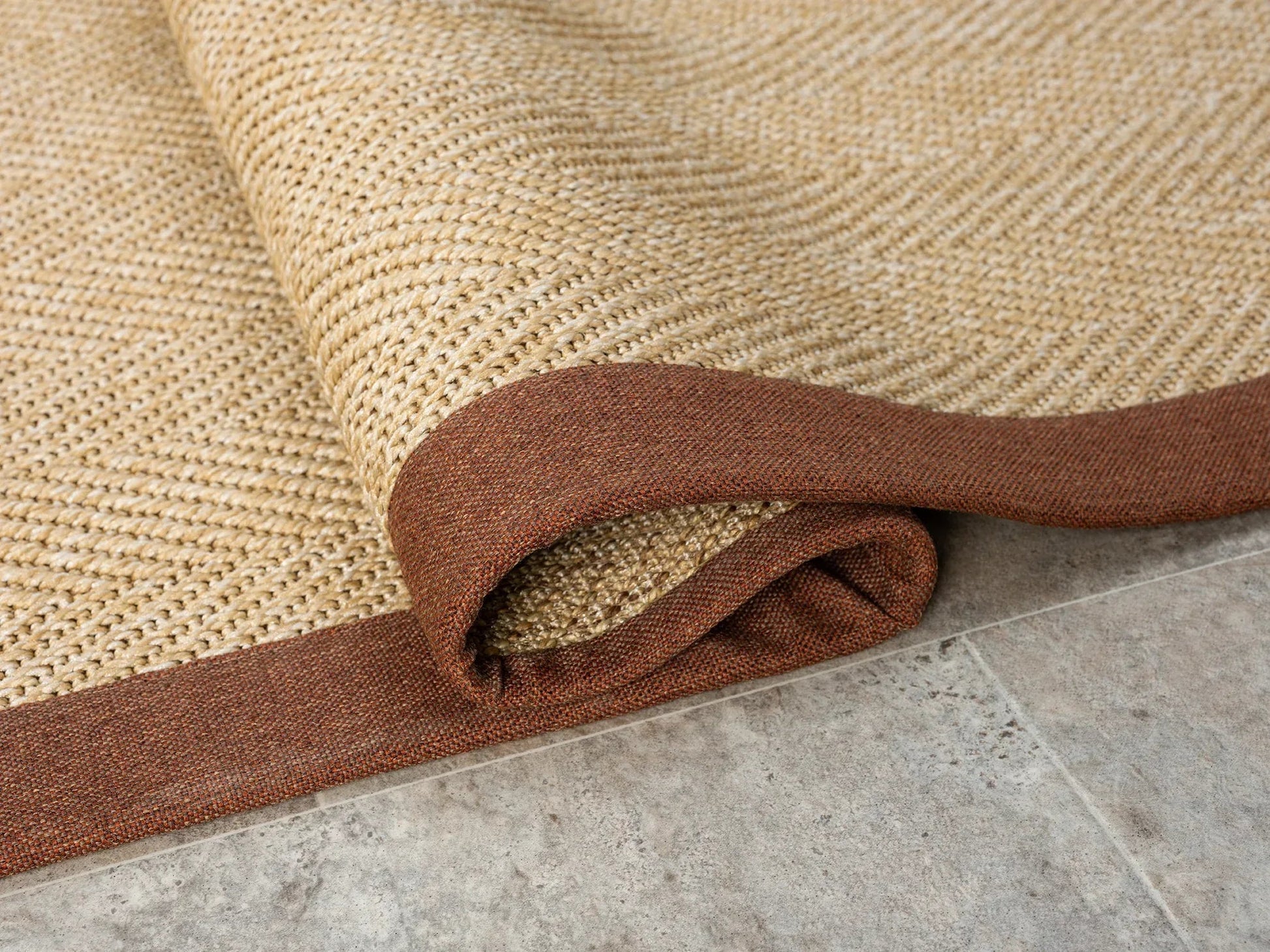 Himalaya Terra Kumaş Bordürlü 665 Bej Sisal Halı - HVHB17 - HALI VAGONU