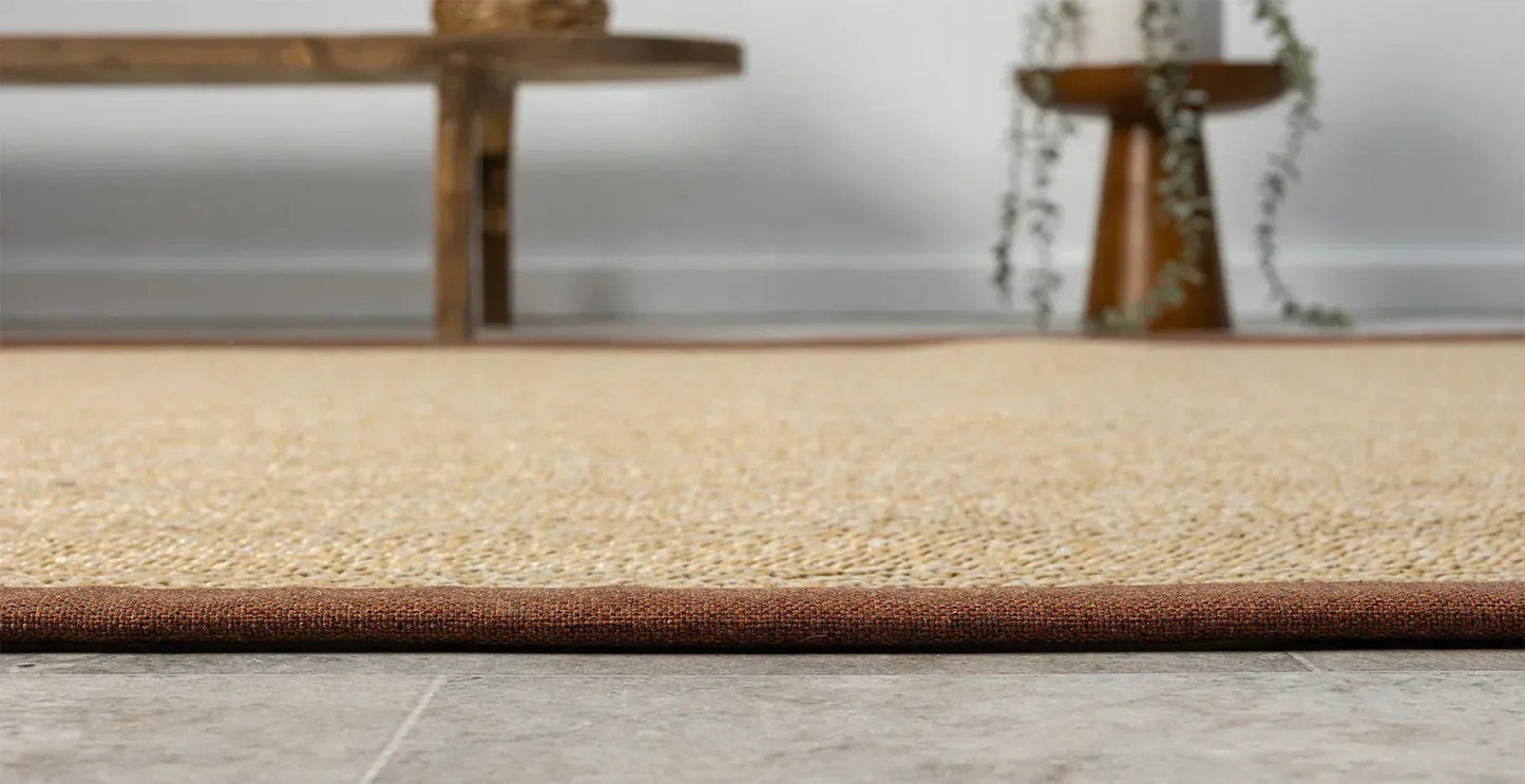 Himalaya Terra Kumaş Bordürlü 665 Bej Sisal Halı - HVHB17 - HALI VAGONU