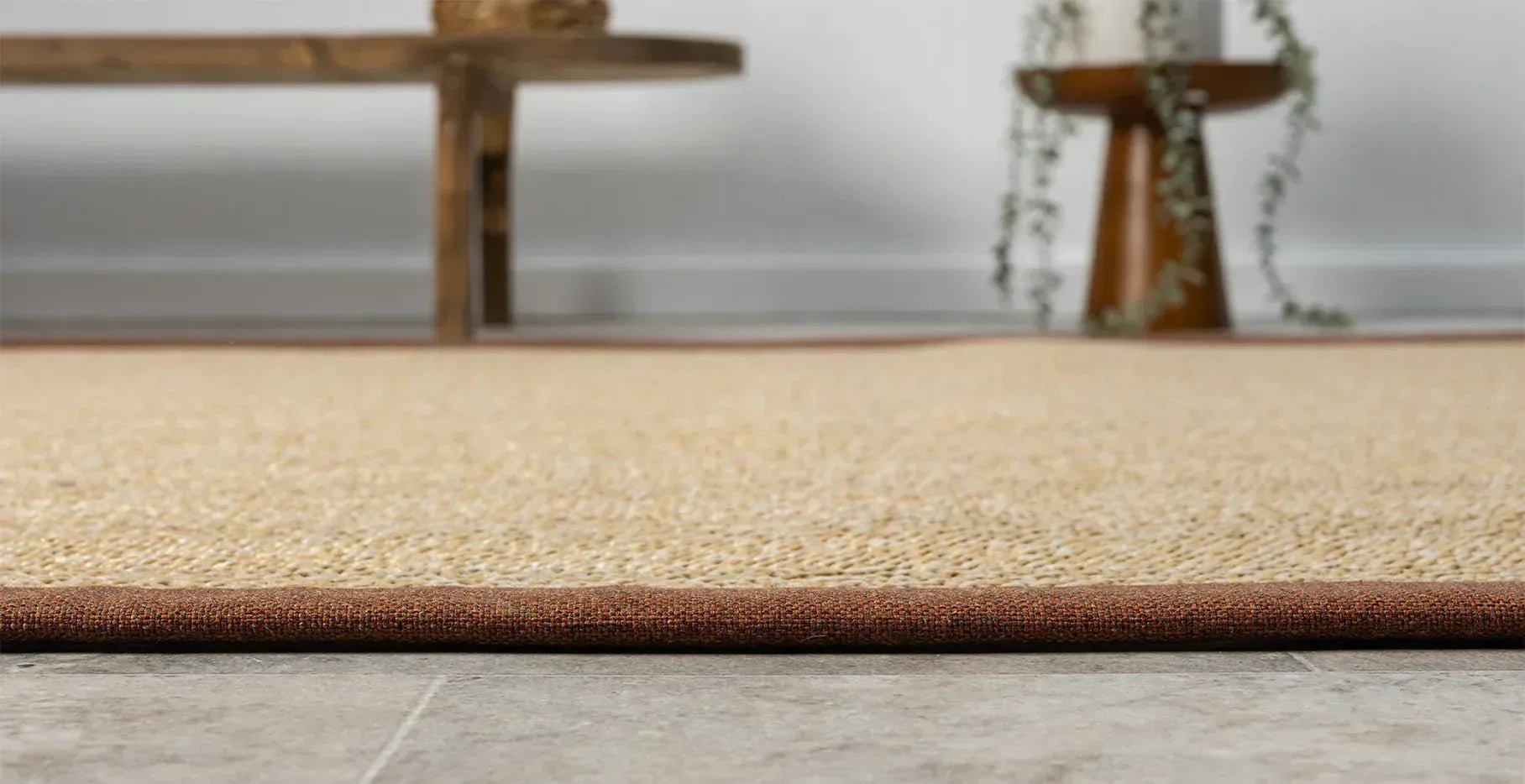 Himalaya Terra Kumaş Bordürlü 665 Bej Sisal Halı - HVHB17 - HALI VAGONU