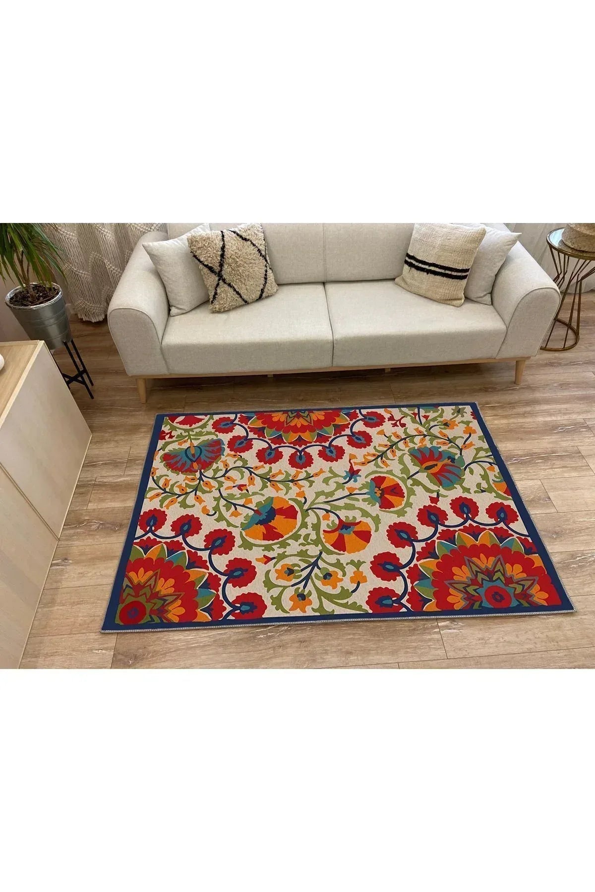 HV 9 Modern Stil Renkli Geniş Alan Halısı Oturma Odası Yatak Odası Yıkanabilen Dekoratif Halı - HALI VAGONU