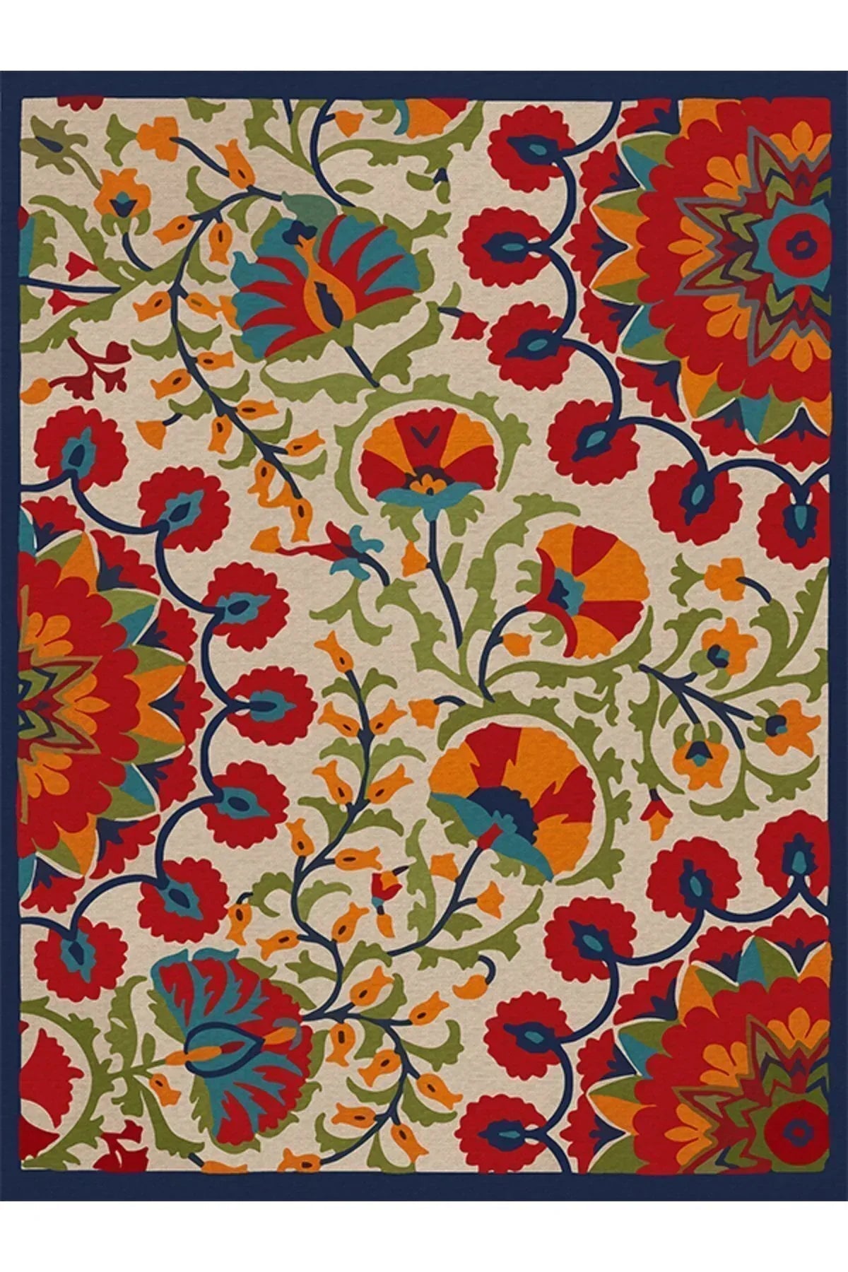 HV 9 Modern Stil Renkli Geniş Alan Halısı Oturma Odası Yatak Odası Yıkanabilen Dekoratif Halı - HALI VAGONU