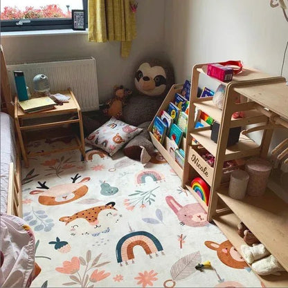 HV217 Sevimli Hayvanlar Halı - Yumuşak, Kolay Temizlenebilir, 3 Kalite Seçeneği, Canlı Renkler - HALI VAGONU