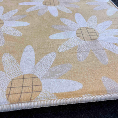 HV292 Papatyalar Çocuk Halısı - Yumuşak, Kolay Temizlenebilir, 3 Kalite Seçeneği - HALI VAGONU