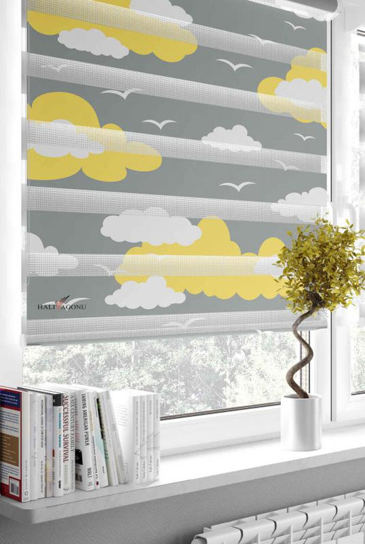 HV326S Bulutlu Sarı Zebra Perde, modern ve şık dekorasyon için ideal bir seçenek. Günlük kullanımda pratikliği ve estetik tasarımı ile öne çıkıyor.