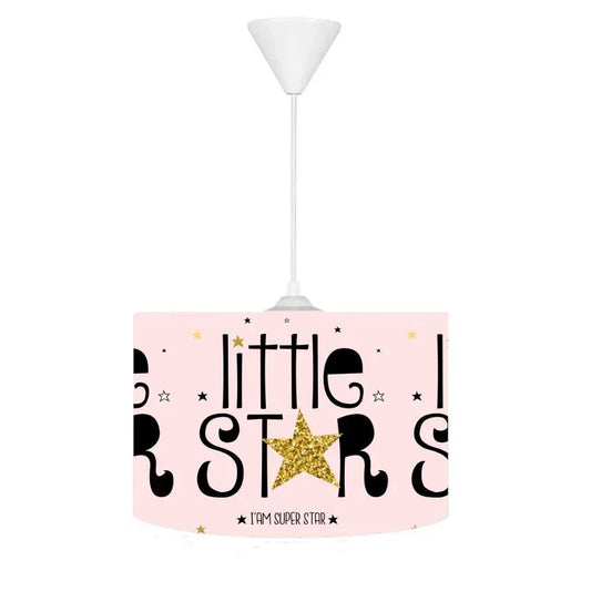 HV333P Little Star Yıldızlı Pembe Çocuk Odası Sarkıt Avize - HALI VAGONU