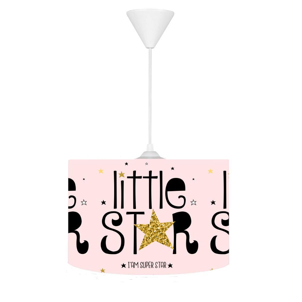 HV333P Little Star Yıldızlı Pembe Odası Sarkıt Avize'nin şık görünümü, pembe renk ve yıldız desenleri ile çocuk odalarına neşe katıyor.
