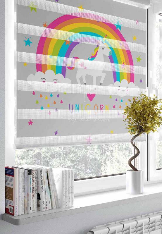 HV336G Unicorn Gri Zebra Perde