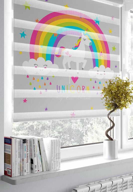 HV336G Unicorn Gri Zebra Perde