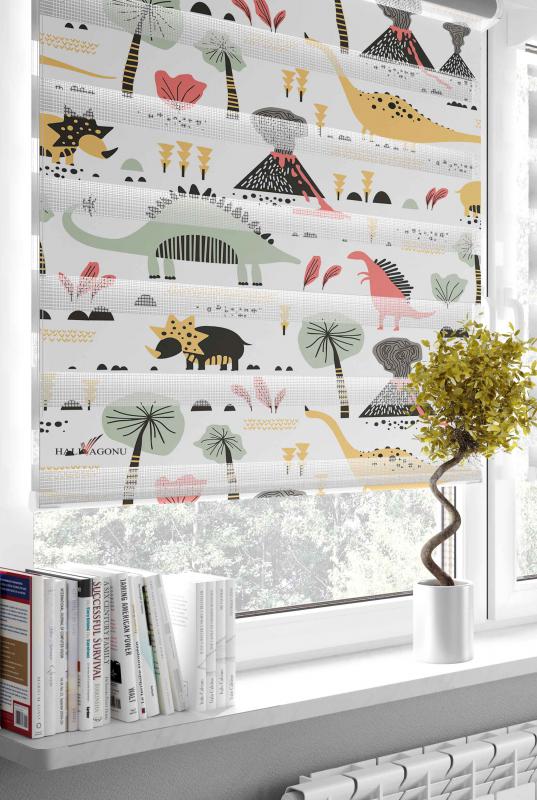 HV345 Dinozorlar Zebra Perde