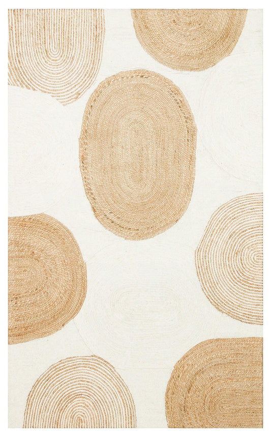 JADE 902 NATURAL WHİTE Naturel Kazak Örgü Desenli El Dokuma Örgü Halı - HALI VAGONU