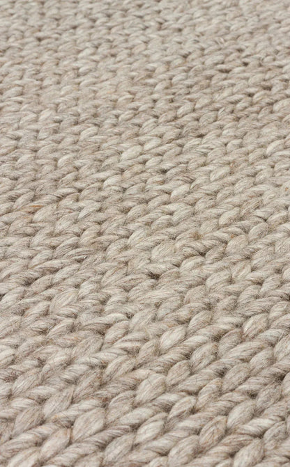JADE BASKETWEAV BROWN Naturel Kazak Örgü Desenli El Dokuma Örgü Halı - HALI VAGONU