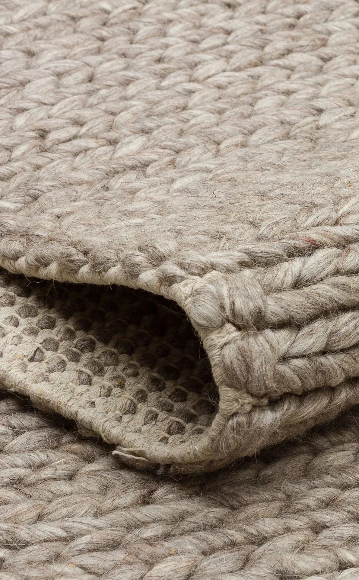JADE BASKETWEAV BROWN Naturel Kazak Örgü Desenli El Dokuma Örgü Halı - HALI VAGONU