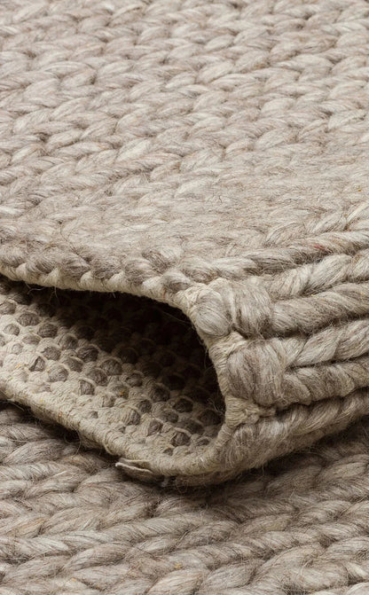 JADE BASKETWEAV BROWN Naturel Kazak Örgü Desenli El Dokuma Örgü Halı - HALI VAGONU