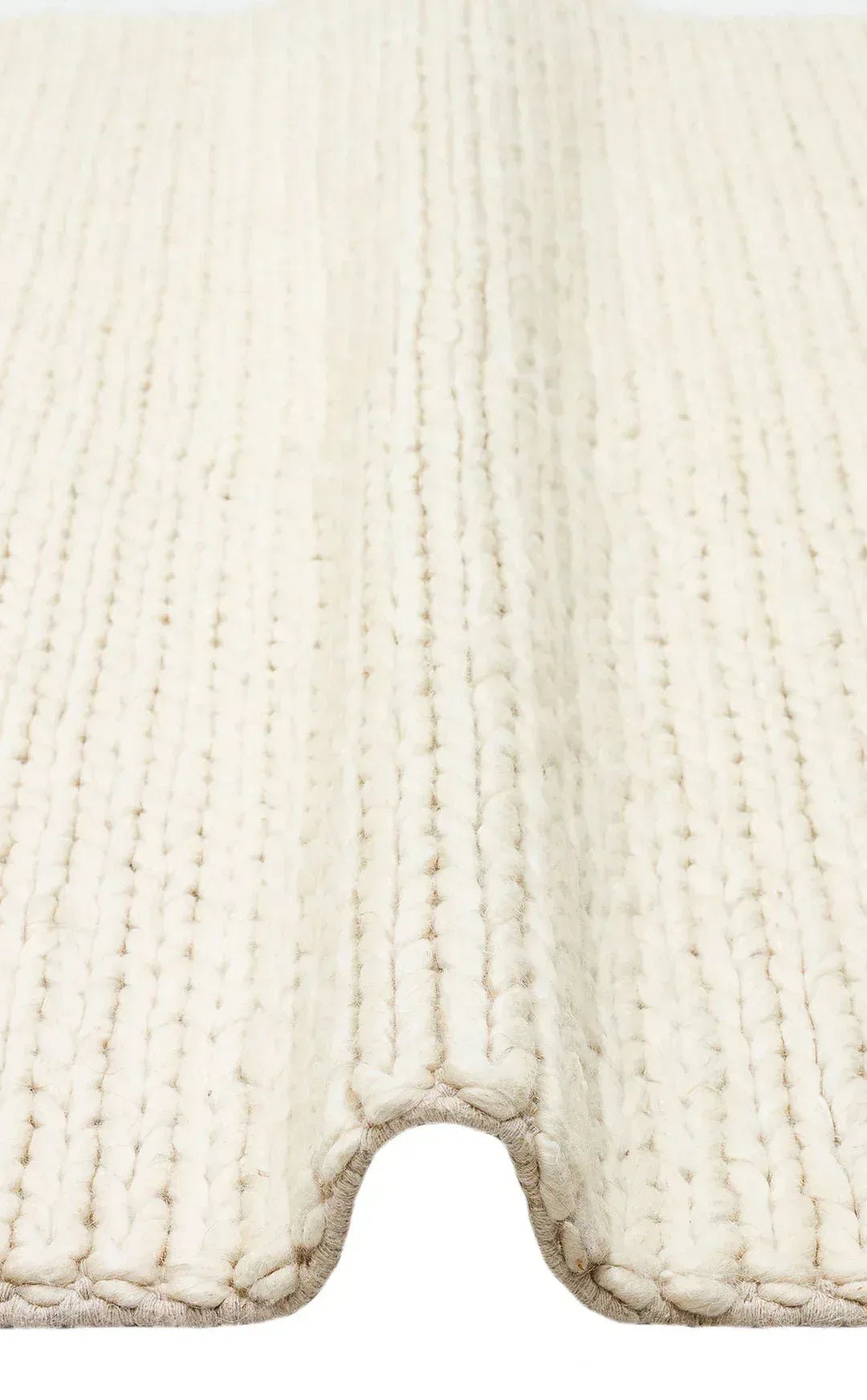JADE BASKETWEAV CREAM Naturel Kazak Örgü Desenli El Dokuma Örgü Halı - HALI VAGONU