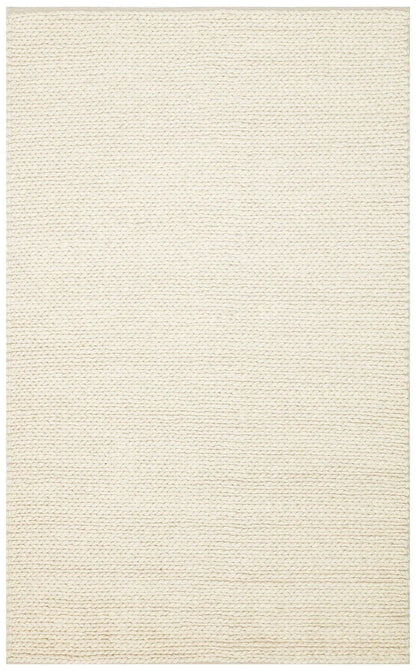 JADE BASKETWEAV CREAM Naturel Kazak Örgü Desenli El Dokuma Örgü Halı - HALI VAGONU