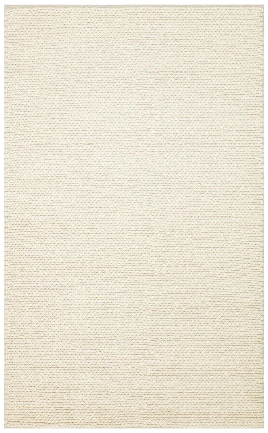 JADE BASKETWEAV CREAM Naturel Kazak Örgü Desenli El Dokuma Örgü Halı - HALI VAGONU