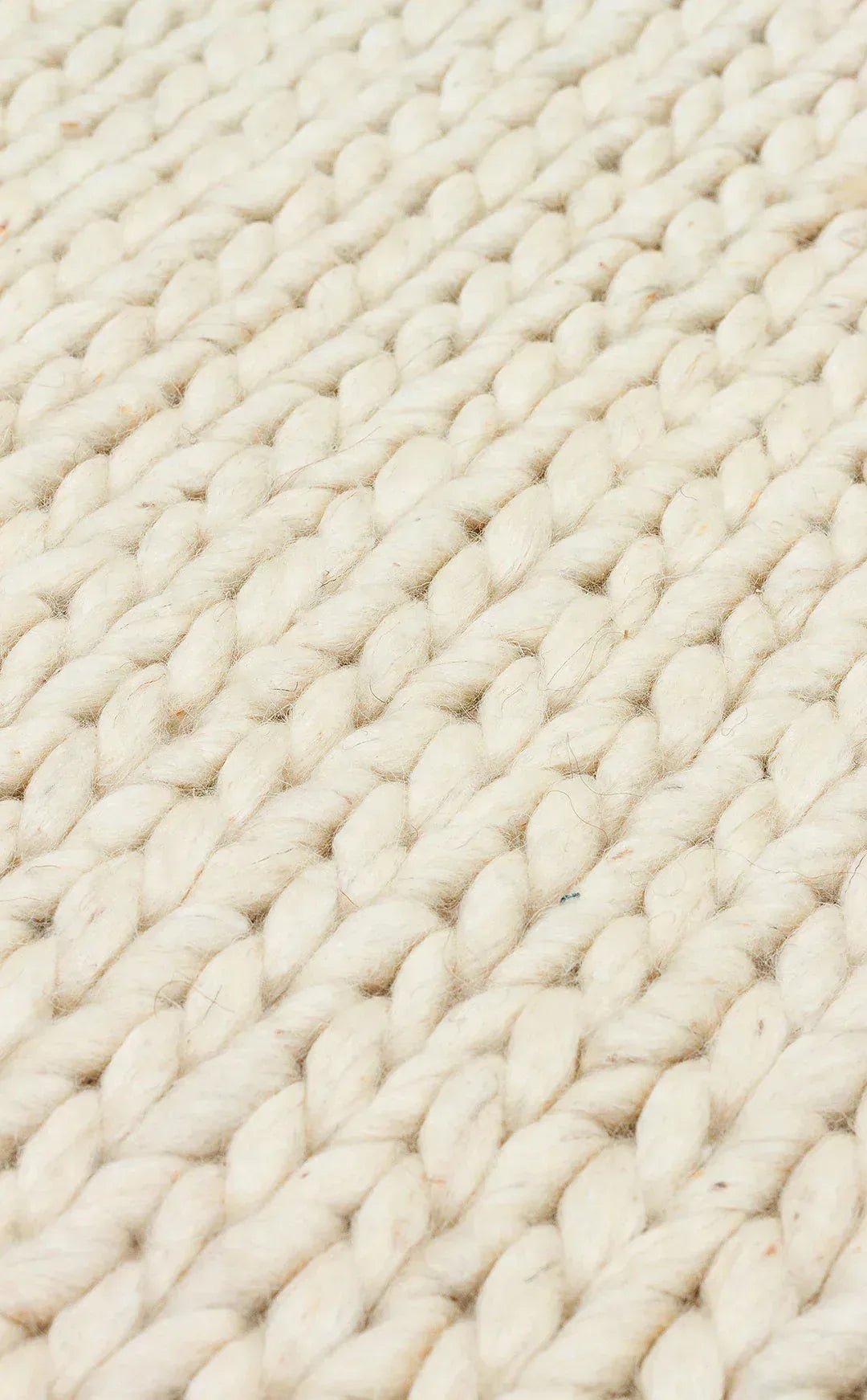JADE BASKETWEAV CREAM Naturel Kazak Örgü Desenli El Dokuma Örgü Halı - HALI VAGONU