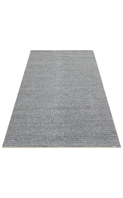 JADE BASKETWEAV GREY Naturel Kazak Örgü Desenli El Dokuma Örgü Halı - HALI VAGONU