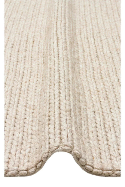 JADE BASKETWEAVE BEIGE Naturel Kazak Örgü Desenli El Dokuma Örgü Halı - HALI VAGONU
