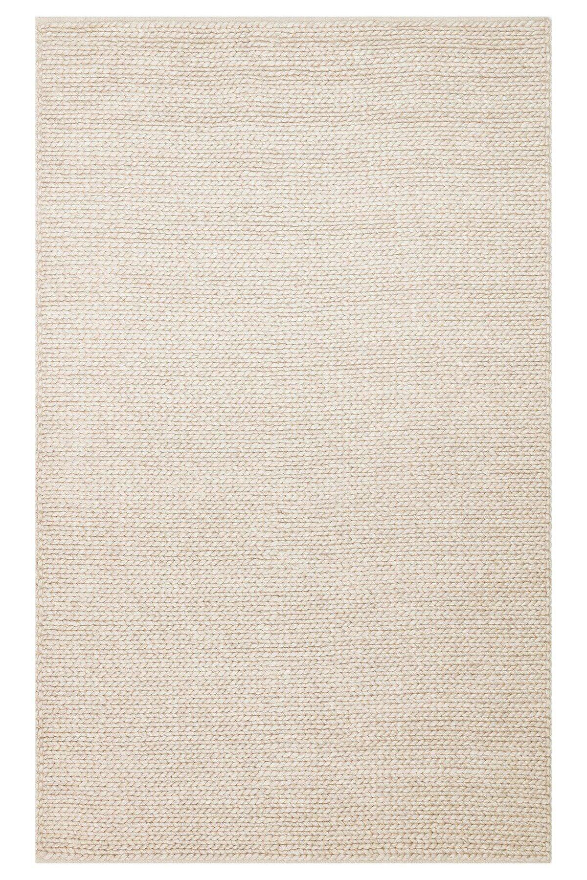 JADE BASKETWEAVE BEIGE Naturel Kazak Örgü Desenli El Dokuma Örgü Halı - HALI VAGONU